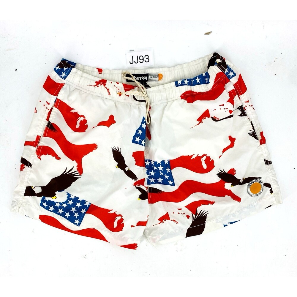 AMBSN Urban Outfitters Eagle American Flag Swim Shorts Mens Large Patriotic